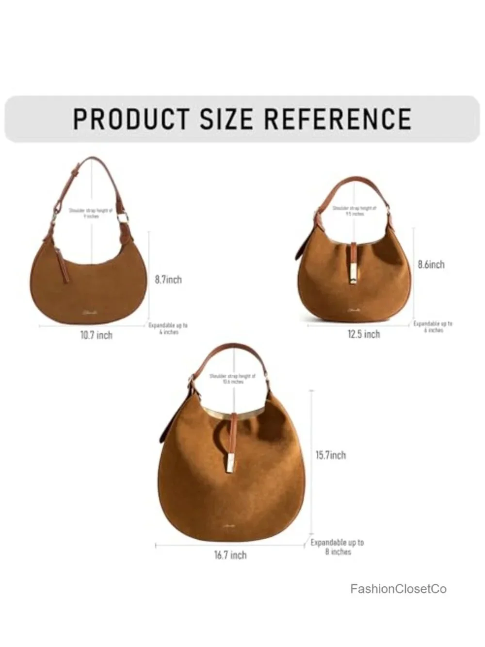 Faux Leather Hobo Shoulder Bag Tote Handbag with Zipper